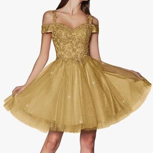 Elegant Gold Teens Dress.